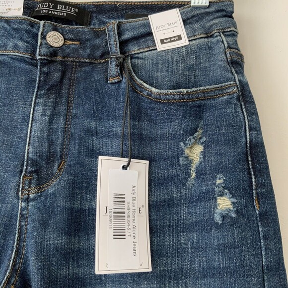 Judy Blue Home Along Mid Rise Relaxed Fit Jeans Distressed 28 - Picture 9 of 9